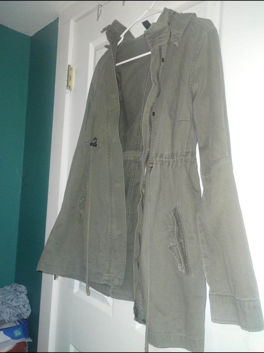 Wendy Bellissimo Olive Utility Jacket with Drawstring Waist